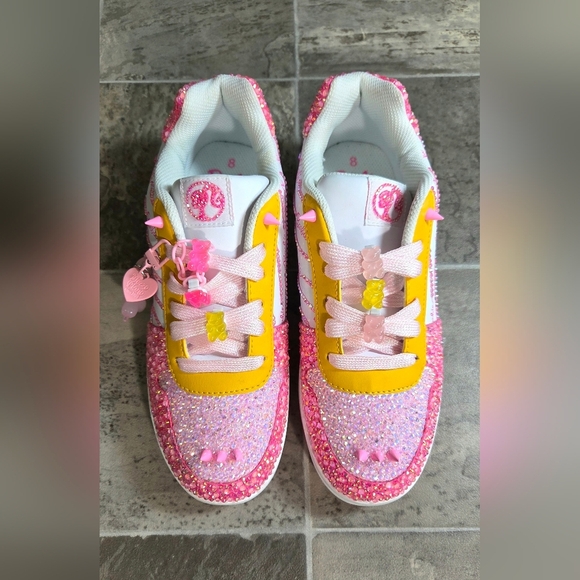 BARBIE BY MATTEL CUSTOM BEDAZZLED SNEAKERS. - Picture 4 of 12